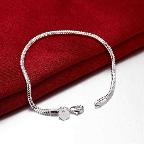 New, 925 Sterling silver filled Plain design rope snake chain bracelet