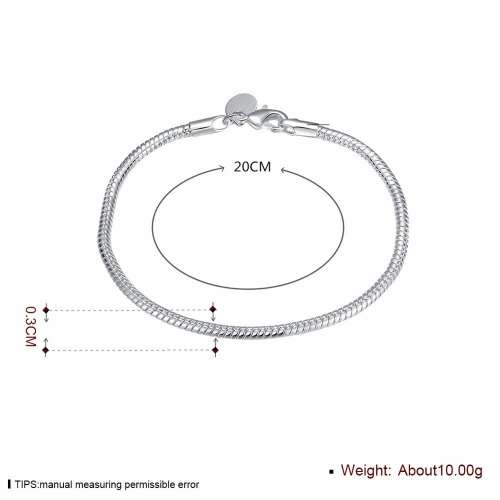 New, 925 Sterling silver filled Plain design rope snake chain bracelet