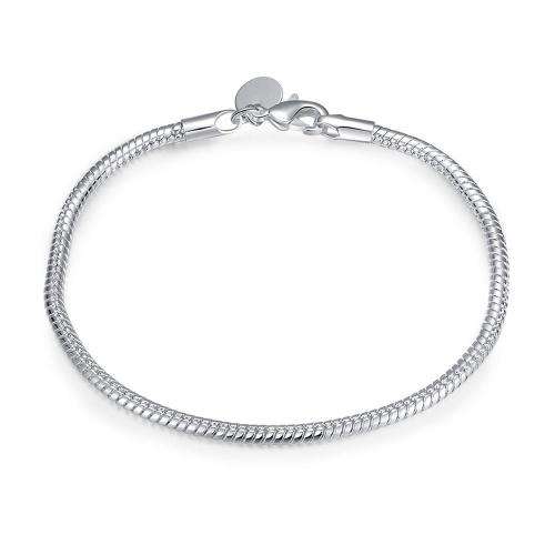 New, 925 Sterling silver filled Plain design rope snake chain bracelet