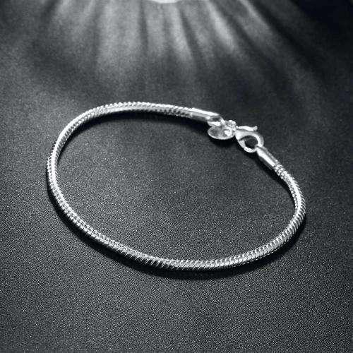 New, 925 Sterling silver filled Plain design rope snake chain bracelet