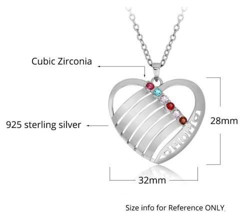 Mom's Personalized Necklace | Up to 6 Names and Birthstones