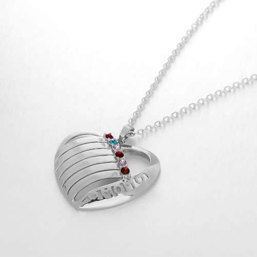 Mom's Personalized Necklace | Up to 6 Names and Birthstones