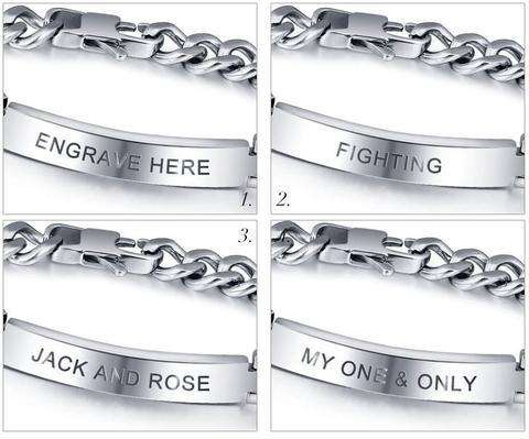 Men's Titanium Steel Bracelet | Free Engraving