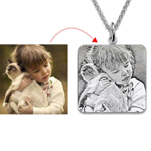 Personalized Sterling Necklace | Picture Engraving | 5 Styles to choose