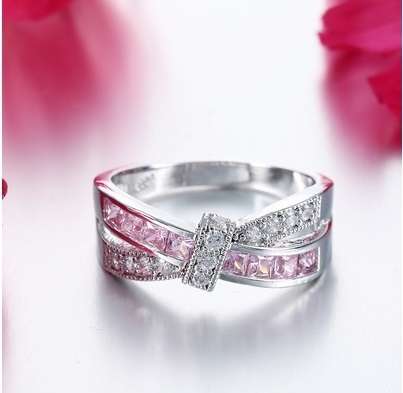 925 Sterling silver Filled, Gorgeous engagement gemstone ring, 7 Colors to choose from