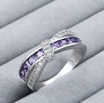 925 Sterling silver Filled, Gorgeous engagement gemstone ring, 7 Colors to choose from