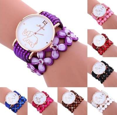 Womens Elephant Design wrap around watch, 8 colors to choose from