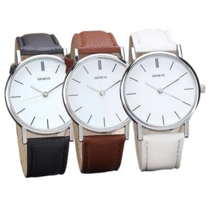 Fashionable Geneve analog watch, 9 colors to choose from
