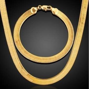 WOW, Crazy special, 4mm 18KRGP Necklace and bracelet matching set