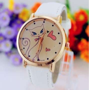 Perfect Gift!! Cute kitty design watch, 12 Colors to choose from