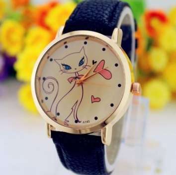 Perfect Gift!! Cute kitty design watch, 12 Colors to choose from