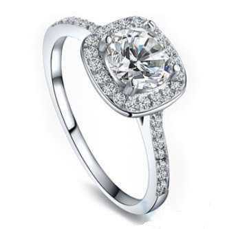 925 Sterling silver Filled, 1ct CR diamond Engagement Style ring, sizes 5 - 9