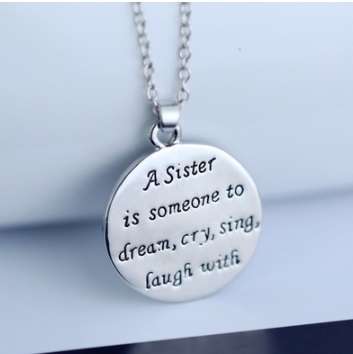 Beautiful SISTER necklace, with inscription and FREE chain included