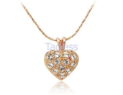 *Gorgeous* 18K RGP diamond Heart necklace