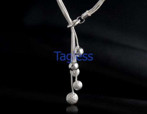 *Beautiful* 925 Sterling Silver plated Beads Pendant and chain
