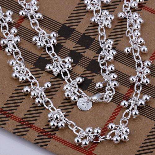 New 925 sterling silver stamped Necklace with tiny grape ball charms
