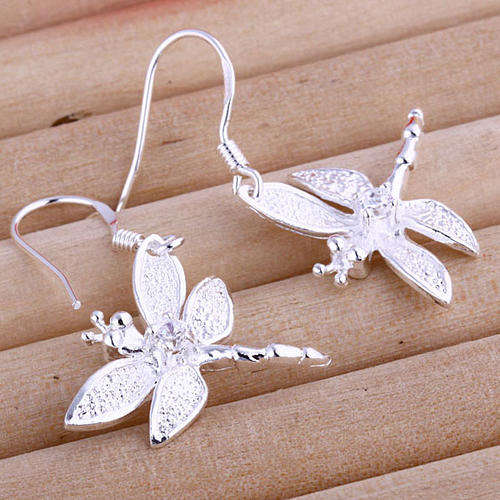 New 925 Sterling silver stamped Dragonfly Earrings