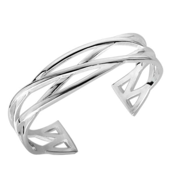 New 925 Sterling silver stamped cross linked Bangle, absolutely beautiful