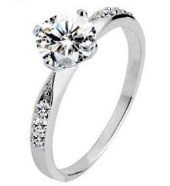 *FREE SHIPPING* Stamped Genuine 925 solid sterling silver ladies Engagement ring with AAA zircons