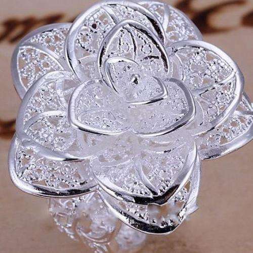 *Local Stock*, New 925 sterling silver filled Rose ring with Stunning detail