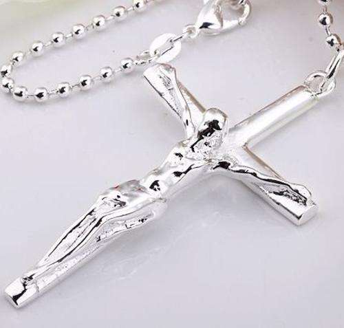 *R350* Local stock, New 925 Sterling silver stamped Cross with christ pendant, with FREE CHAIN