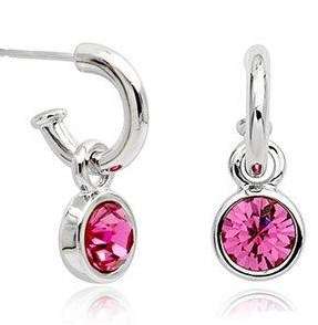 *R350* Local stock, New 18K RGP white gold earrings with pink Genuine austrain Crystals