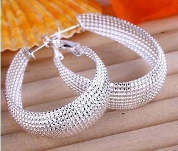 *Local Stock* New 925 Sterling silver filled chunky ladies oval Hoops 12mm wide