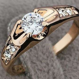 *Local Stock* New ladies 18K RGP rose gold 1ct ladies crystal engagement ring, Must see High quality