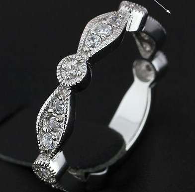 *Local Stock* Gorgeous ladies 18K RGP engagement band covered in crystals, High Quality