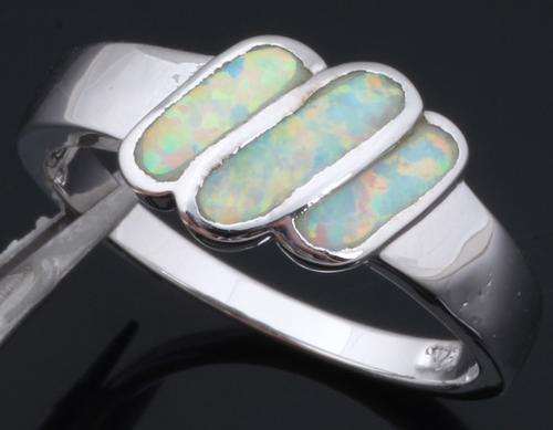 *Local Stock* 925 sterling silver filled Ladies Fire Opal gemstone ring