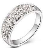 *Local Stock*, New 18K RGP triple row ladies Austrian crystal ring, A must see, Absolutely Beautiful