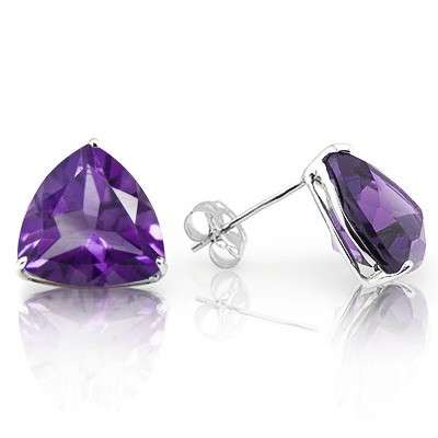 0.80 CT NATURAL AMETHYST IN GENUINE 0.925 STERLING SILVER W/ PLATINUM EARRINGS