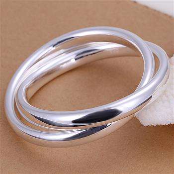 *Local Stock* New 925 sterling silver filled Double Linked Bangles, option to add matching ring