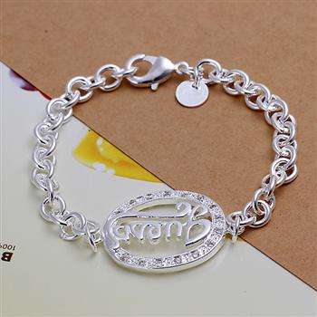 Local Stock Stunning 925 sterling silver filled ladies oval bracelet with Genuine austrian crystals