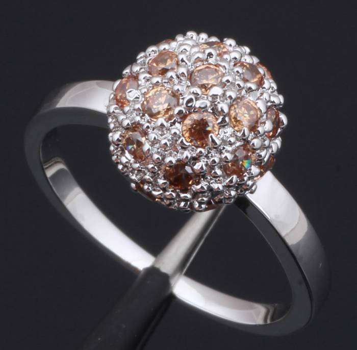 *Local Stock* 925 sterling silver filled Ladies Gorgeous designer Morganite and Zircon gemstone ring