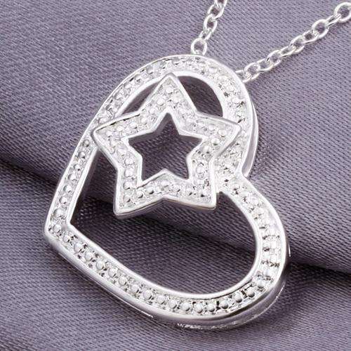 *Local Stock*, New 925 sterling silver filled star of my heart Pendant and free chain, Valentines