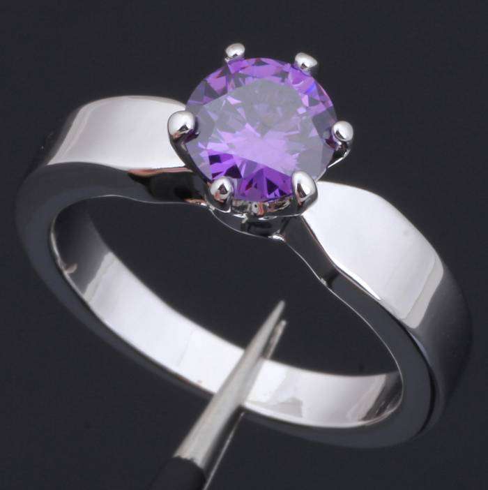 *Local Stock* 925 sterling silver filled Gorgeous Designer ladies Amethyst gemstone ring