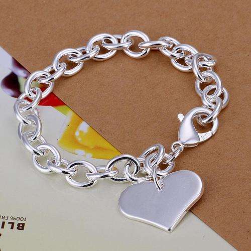 New, Gorgeous 925 sterling silver filled heart charm bracelet. Option to add matching Necklace