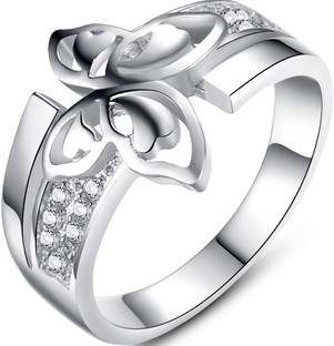 New 18K RGP ladies micro setting ring, Butterfly design with AAA highest quality Crystals