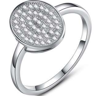 New 18K RGP ladies micro setting ring, oval design with AAA highest quality Crystals