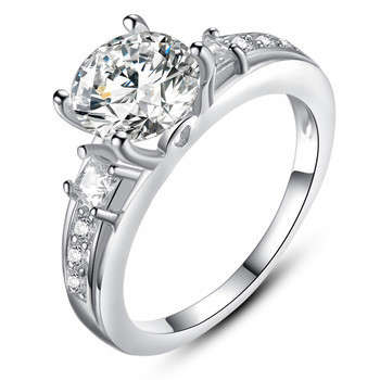 18KRGP white gold Eternity Love Wedding Style Ring With AAA quality CZ