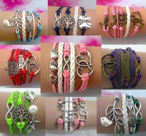 Special intro offer, Ladies infinity wrap bracelets with different charms, Choose your style
