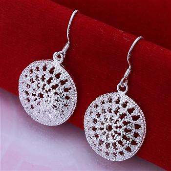 New 925 Sterling silver filled half shell design ladies dangle earrings with fine detail