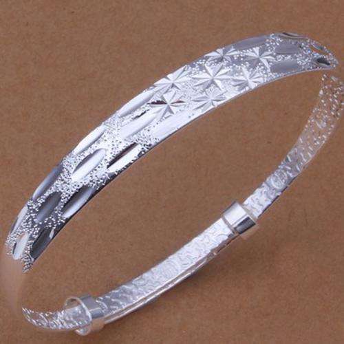 New 925 Sterling silver filled stamped Ladies adjustable bangle with fine detail work