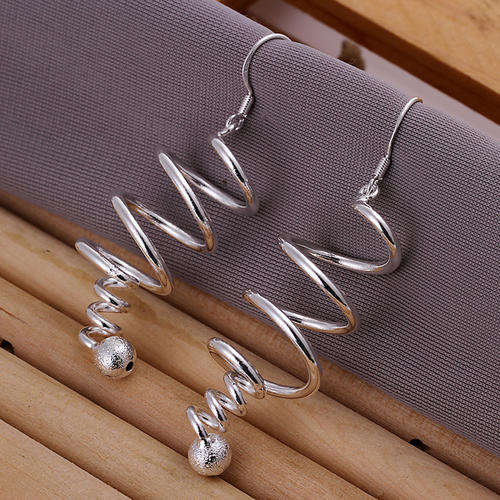 New 925 sterling silver filled stamped, Twirl design dangle earrings