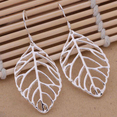 New 925 Sterling silver filled Stamped Leaf filigree design earrings + option for matching pendant