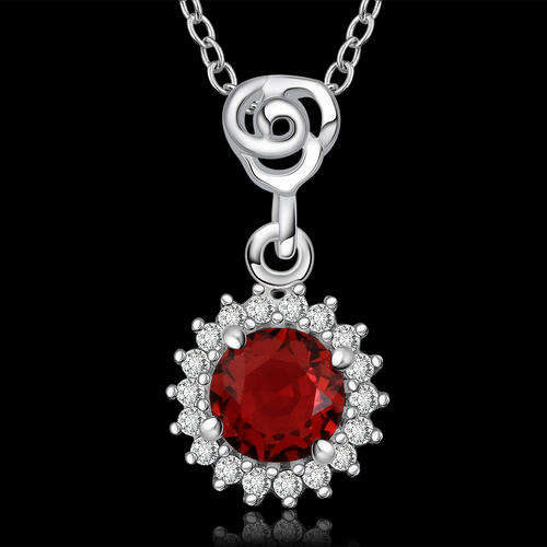 New 925 Sterling silver filled stamped Pendant with AAA austrian crystals and FREE chain
