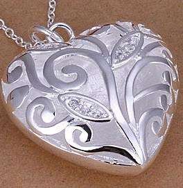 New 925 Sterling Silver Filled Ladies Heart pendant and free chain. Perfect Valentines gift