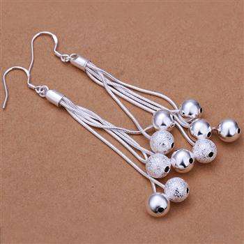 New 925 Sterling silver filled stamped Ball 3 layered Earrings
