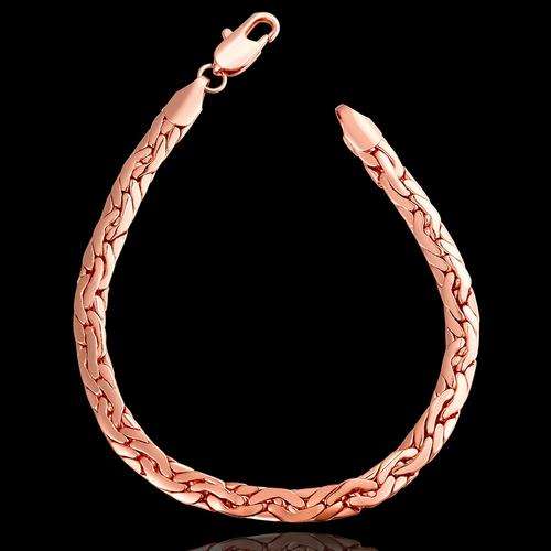 New 18K RGP in rose gold Ladies inter-linked design bracelet.